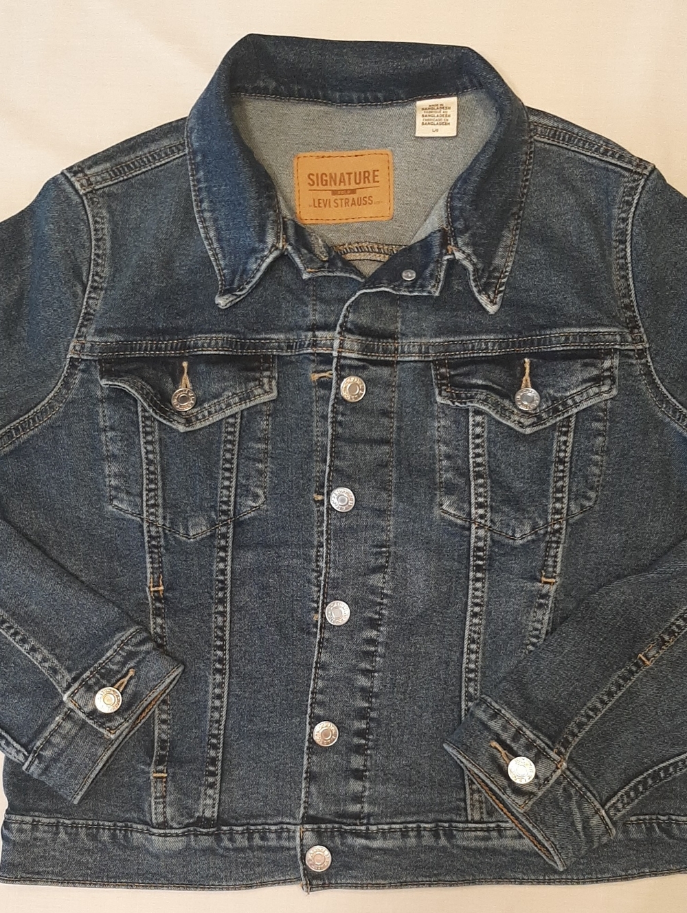 Levi's Kids L Medium Wash Denim Jacket Button-Front Rugged Western Look